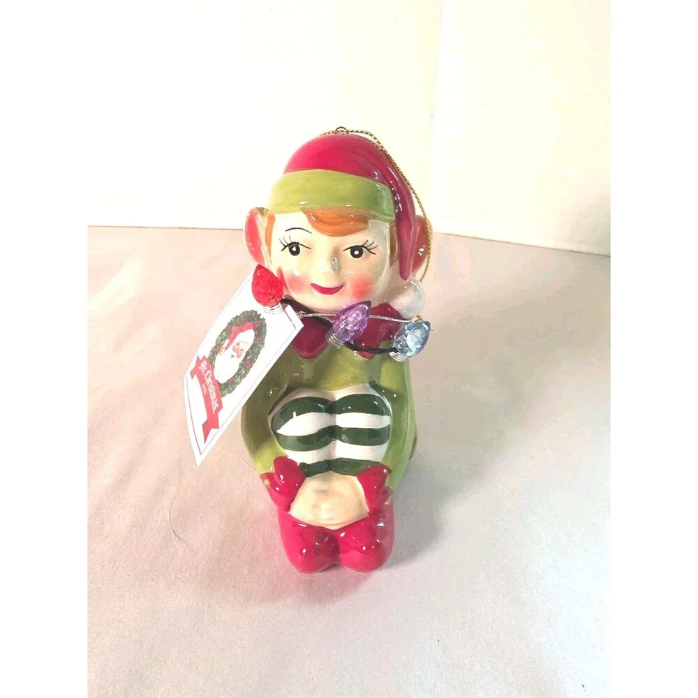 New Mr. Christmas Lighted Elf Christmas Ornament Follow the Magic 5